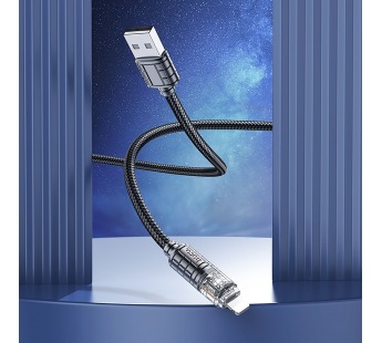 Кабель USB - Apple lightning Hoco U122 120см 2,4A  (black) (221085)#1939177