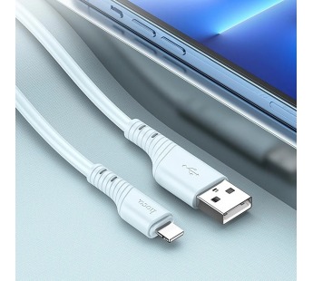 Кабель USB - Apple lightning Hoco X97 Crystal 100см 2,4A  (light blue) (220458)#2009358
