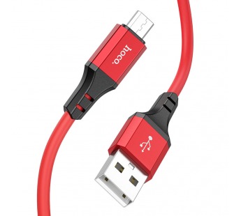 Кабель USB - micro USB Hoco X86 Spear 100см 2,4A  (red) (220503)#1936338