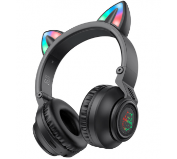 Bluetooth-наушники полноразмерные Borofone BO18 cat ear (повр. уп.) (black) (224616)#1936032