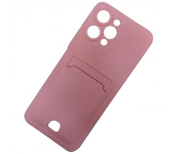 Чехол силиконовый Xiaomi Redmi 12 матовый цветной с визитницей розовый#1949069