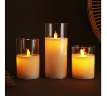 Свеча светодиодная d=7,5 см, h=12,5 см, шт#2102241