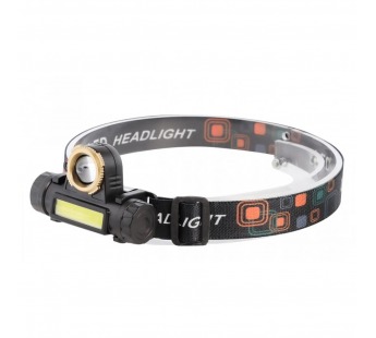 Фонарь SMARTBUY SBF-HL038 Аккумуляторный налобный, 3 Вт LED+ 3 Вт COB черный#1936835