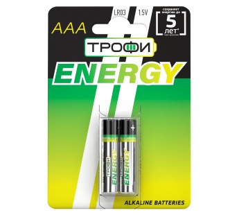 Элемент питания Трофи LR03-2BL ENERGY Alkaline (20/480/17280)#1936838