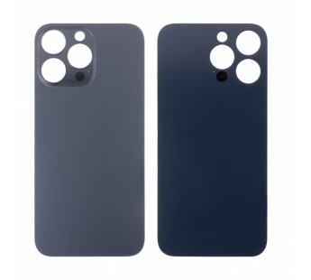 Задняя крышка для iPhone 14 Pro Max (A2895) Черный (стекло, монолит, широкий вырез под камеру, логотип) - Премиум#2076501