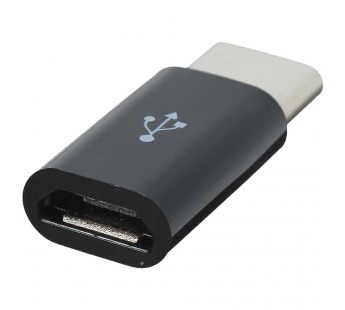 Адаптер MicroUSB - Type-C (тех.упак.) Черный#2111807