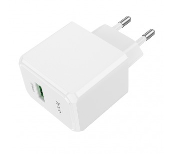 Адаптер постоянного тока Hoco CS12A, 1гн.USB 5В, 3,0А QC3.0, 18W, белый#1938630