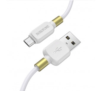 Кабель USB - micro USB Borofone BX59 Defender (повр. уп) 100см 2,4A  (white) (224636)#1988195