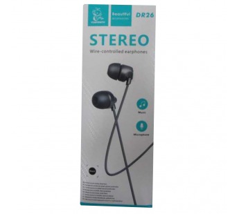 Проводные наушники 3.5 DENMEN DR26 черные#1968316