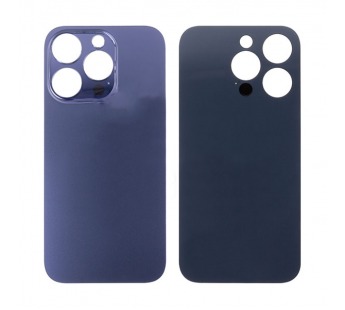 Задняя крышка для iPhone 14 Pro Темно-фиолетовый (стекло, широкий вырез под камеру, логотип) - Премиум#1953361