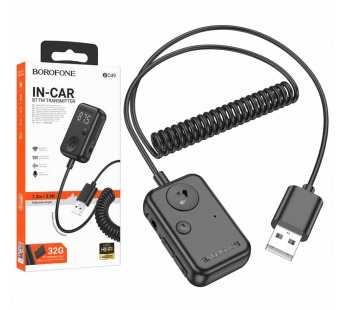 Автомобильный FM-трансмиттер BOROFONE BC49 (черный)#2093963