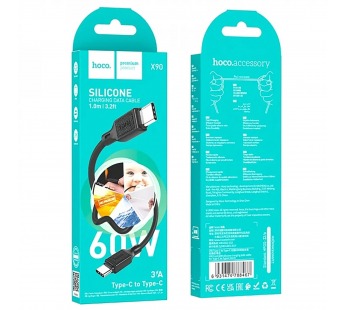 Кабель Type-C - Type-C Hoco X90 Cool PD 60W 100см 3A  (black) (220474)#2141635
