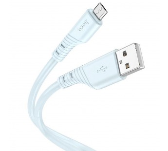 Кабель USB - micro USB Hoco X97 Crystal 100см 2,4A  (light blue) (220462)#1972718