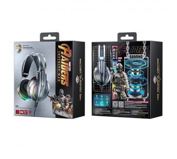 Беспроводные наушники Bluetooth WEKOME M9 (Hi-Fi/50mm/LED RGB/Metal/USB 2m/Mic/Gaming) Серые#2119023