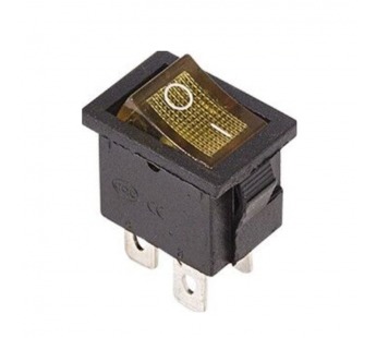 Выключатель клавишный 250V 6А (4с) ON-OFF с подсветкой Mini (RWB-207, SC-768), жёлтый Rexant#2100867
