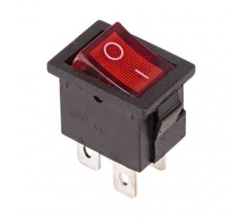 Выключатель клавишный 250V 6А (4с) ON-OFF с подсветкой Mini (RWB-207, SC-768), красный Rexant#2079567
