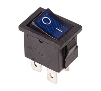 Выключатель клавишный 250V 6А (4с) ON-OFF с подсветкой Mini (RWB-207, SC-768), синий Rexant#2079589