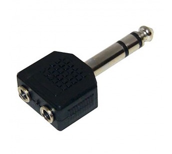 Переходник шт.6,3 - 2гн.3,5 стерео (пластмасса)#2141181