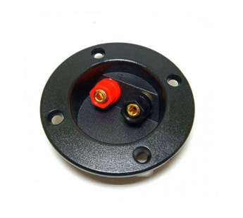 Терминал аудио на корпус круглый D=75мм 2гн. "Banana" Gold (пластмасса)#2068421