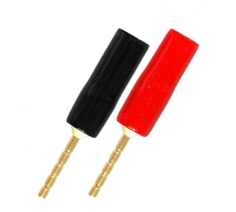 Штекер акустический "TIP" пластик "позолоченный" на кабель, винт (зубочистка)#2068510