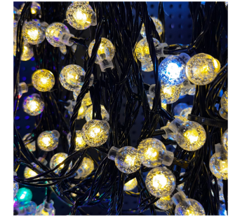 Гирлянда Kurato НИТЬ с позрачн. шариком темн.провод, 20 метров, 152 диода (белый теплый), шт#2060937