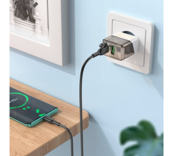 Адаптер сетевой Borofone BA80A + Кабель Type-C - Type-C (белый)#1949742