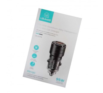 Автомобильное ЗУ USAMS CC176 С36 (USB QC 3.0/PD 65W) черное#2038349
