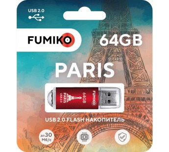64GB накопитель Fumiko Paris красный#1947827