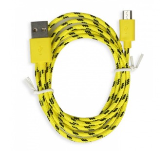 Кабель Micro USB Smartbuy нейлон (Длинный штекер/1m) желтый (iK-12n)#1949302