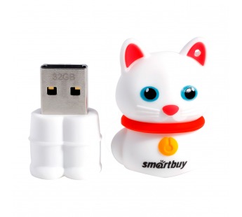 Флэш накопитель USB 32 Гб Smart Buy Wild series  Котенок Белый (226143)#1948837