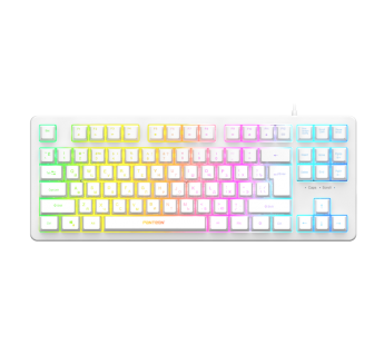 Игровая клавиатура USB Jet.A Panteon RAINBOW M170 c LED подсветкой, 87 клавиши, белая [23.11], шт#1956325