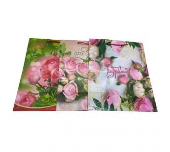 Пакет бумажный с ручками 26х13х32 из ламинированной бумаги Микс 1#2072301