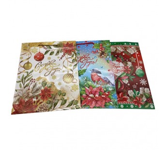 Пакет бумажный с ручками 26х13х32 из ламинированной бумаги Новый Год#2072298