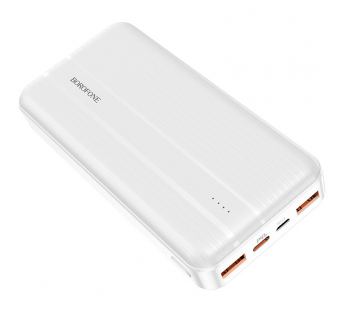 Внешний аккумулятор 20 000 mAh BOROFONE BJ9A (2USB QC3.0/PD 20W/Micro/LED инд. бат) белый#1949973