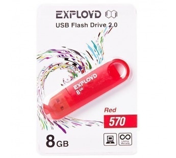 Флэш накопитель USB  8 Гб Exployd 570 (red) (74357)#1968660