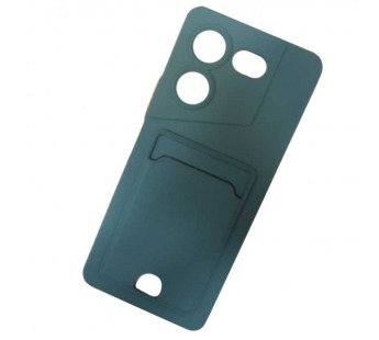 Чехол силиконовый Tecno Pova 5 Pro матовый цветной с визитницей темно-зеленый#2034391