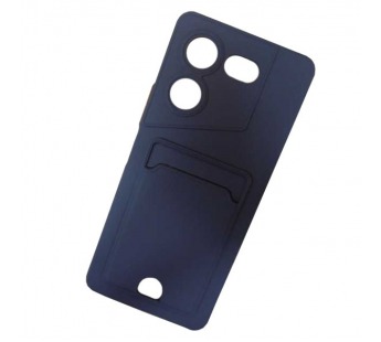 Чехол силиконовый Tecno Pova 5 Pro матовый цветной с визитницей темно-синий#2034393
