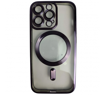 Чехол силиконовый iPhone 13 Pro цветная окантовка с Magsafe фиолетовый#2110124