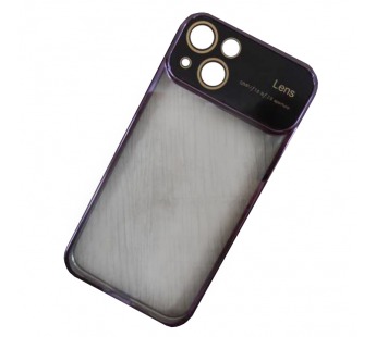 Чехол силиконовый iPhone 14 глянцевый с защитным проемом фиолетовый#1953193
