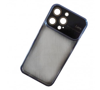 Чехол силиконовый iPhone 15 Pro Max глянцевый с защитным проемом голубой#1953174