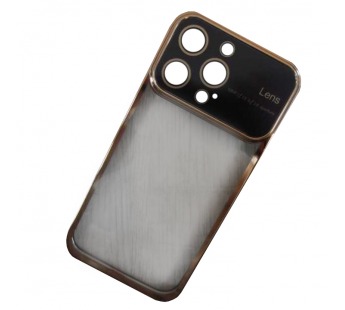 Чехол силиконовый iPhone 15 Pro Max глянцевый с защитным проемом золотой#1953173