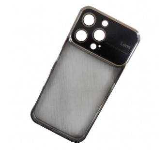 Чехол силиконовый iPhone 15 Pro Max глянцевый с защитным проемом серебристый#1953172