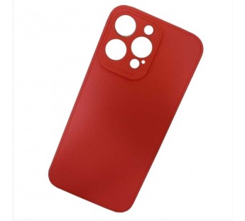 Чехол силиконовый iPhone 15 Pro Max матовый с защитой камеры красный#2001477