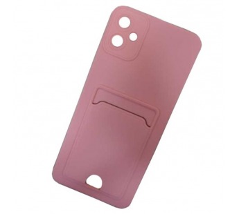 Чехол силиконовый Samsung A05 матовый цветной с визитницей розовый#2013255