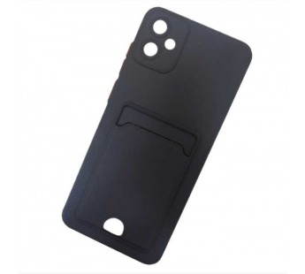 Чехол силиконовый Samsung A05 матовый цветной с визитницей черный#2013250