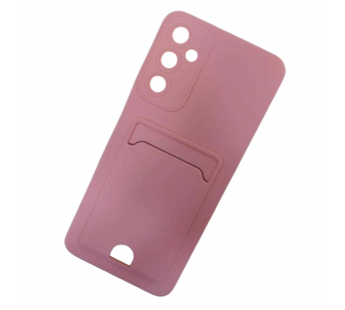Чехол силиконовый Samsung A05s матовый цветной с визитницей розовый#2061643