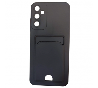 Чехол силиконовый Samsung A05s матовый цветной с визитницей черный#2081208