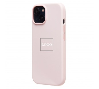 Чехол-накладка - Silicone Case SafeMag с анимацией для "Apple iPhone 15" (розовый мел) (222530)#2073627
