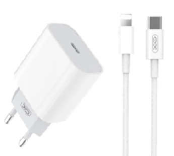 Сетевое зарядное устройство XO L129 USB-C (20W) +кабель Apple 1м, цвет белый#1951483