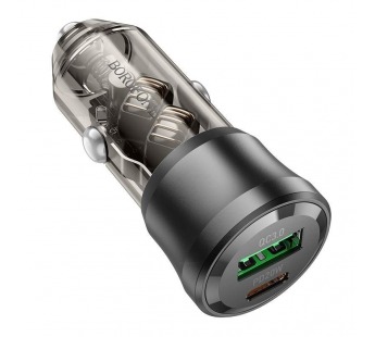 Адаптер автомобильный BOROFONE BZ25 PD 20W +QC3.0 (черный)#2115813